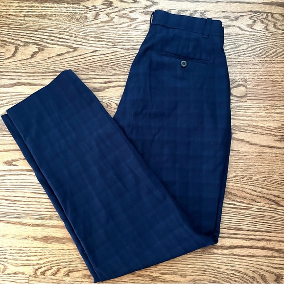 Tommy Hilfiger TH Flex Sz. 18 Blue Plaid Dress/Golf Straight Leg Pants Big Boys - Picture 9 of 10